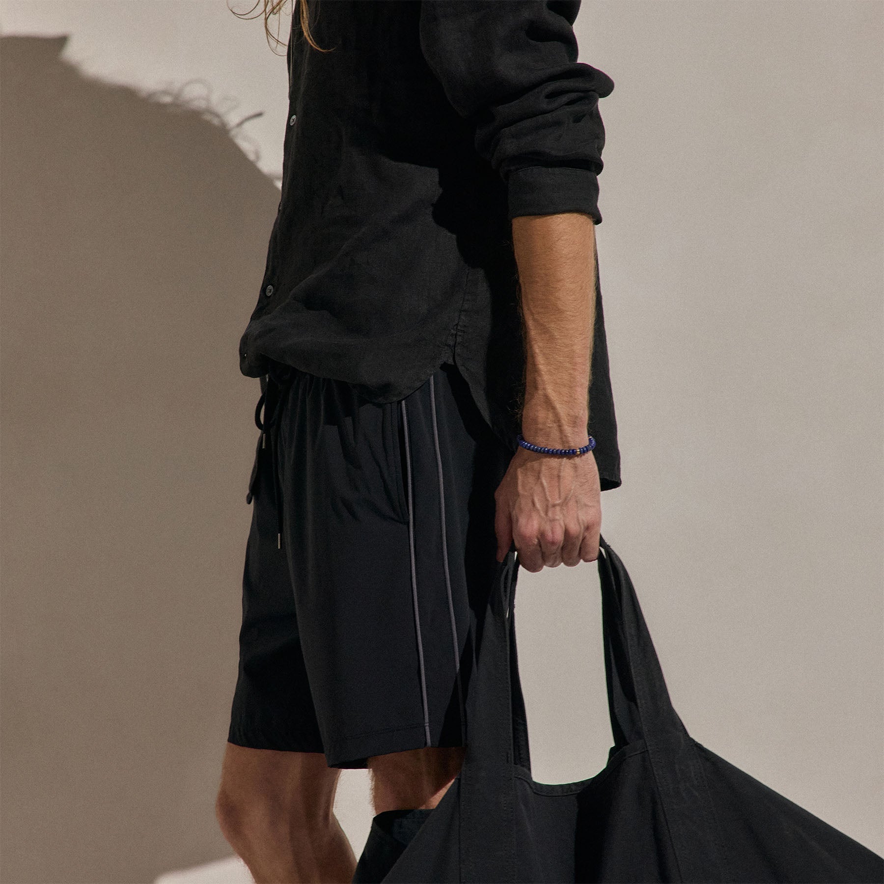 Contrast Piped Boardshort - Black/Carbon