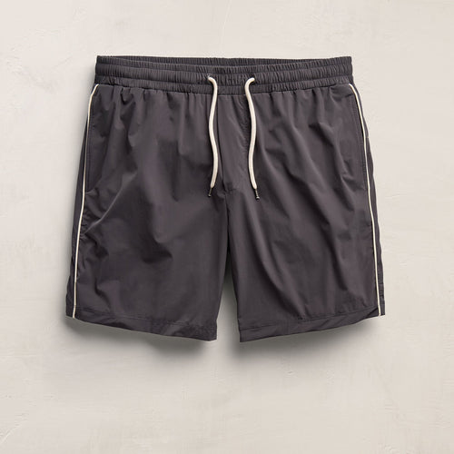 Boardshort contrasté passepoilé - Carbon/Ivoire