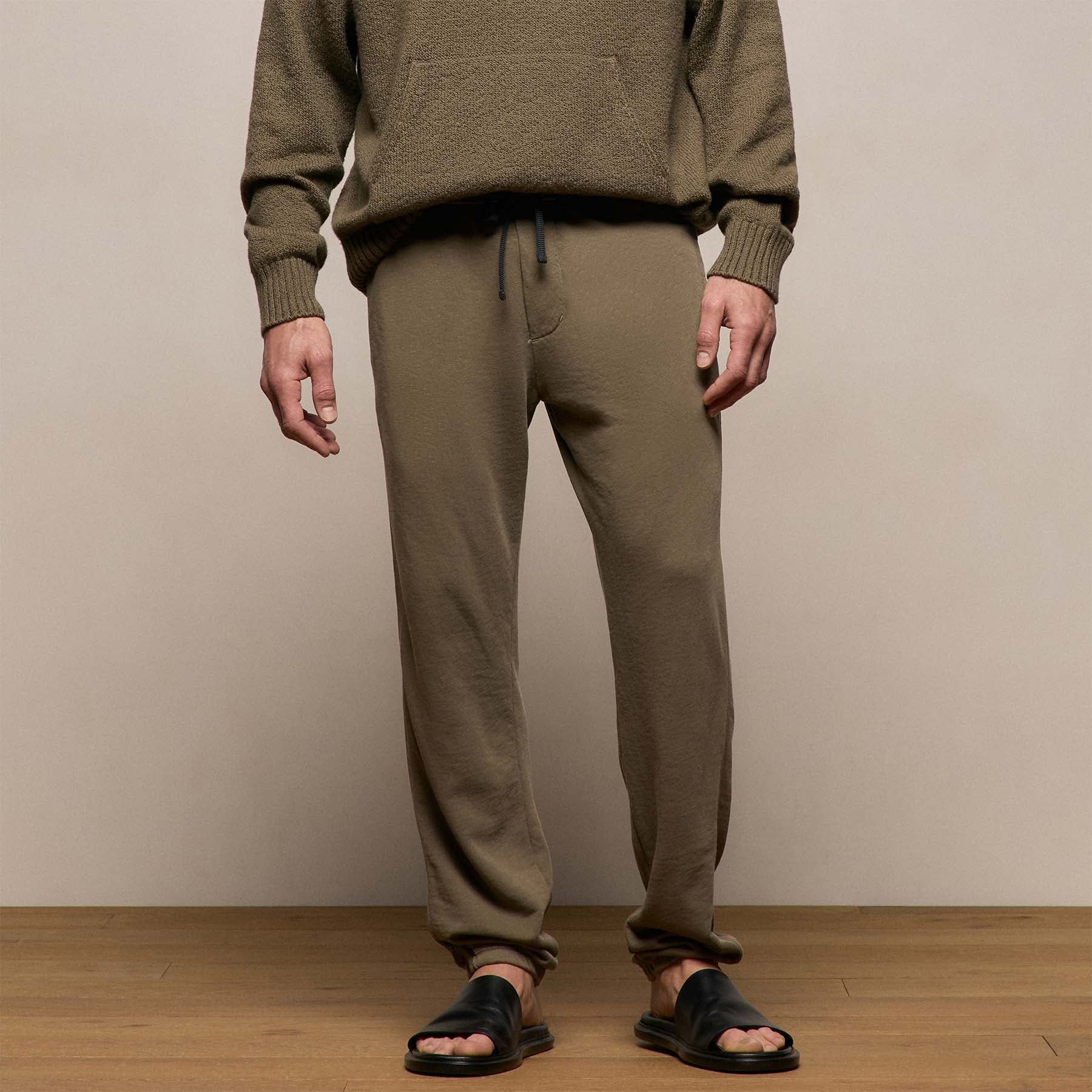 Pantalon de survêtement en molleton français vintage - Pigment vert olive clair