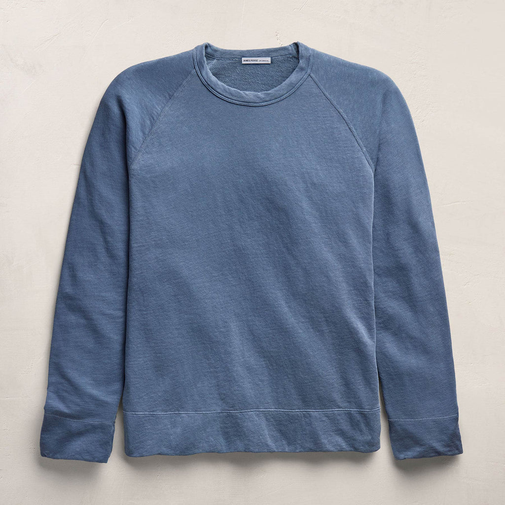 Sweat-shirt vintage en French Terry - Pigment Danube