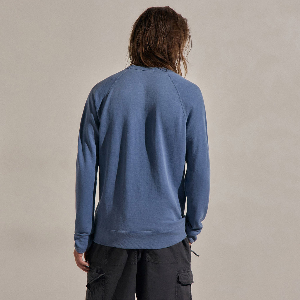 Sweat-shirt vintage en French Terry - Pigment Danube