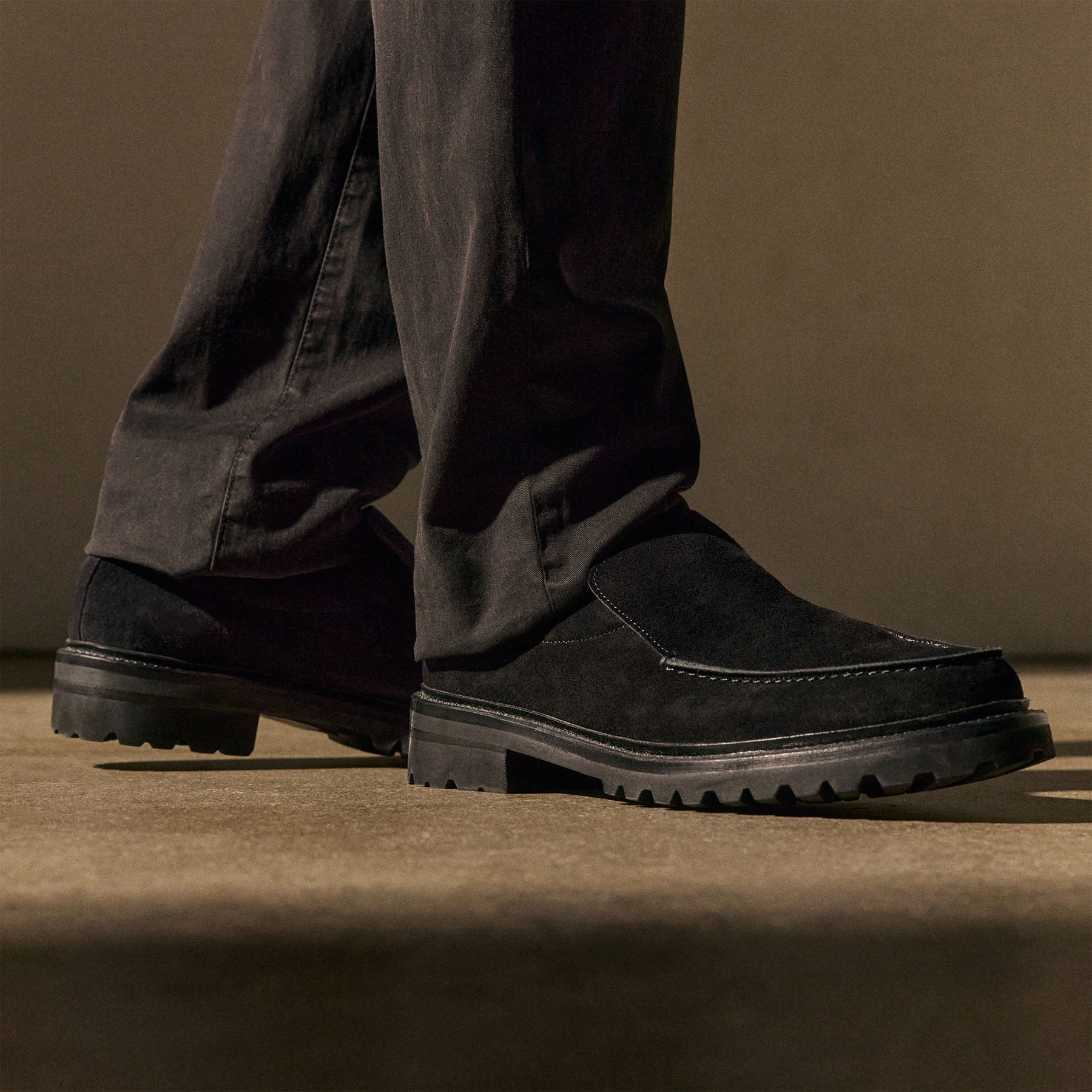 Mocassin homme en daim - Noir