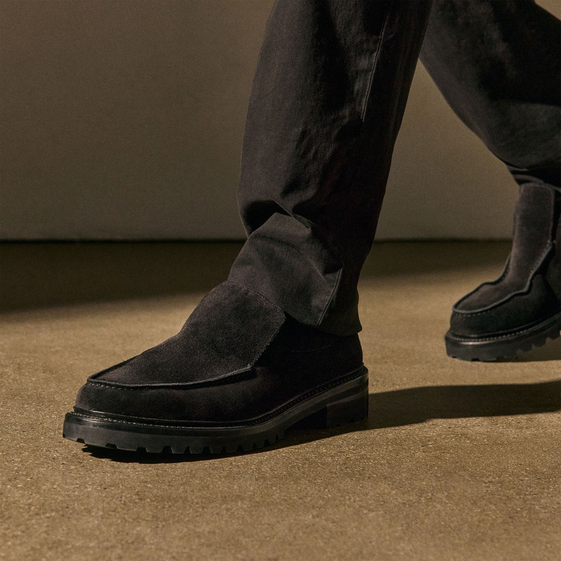 Mocassin homme en daim - Noir