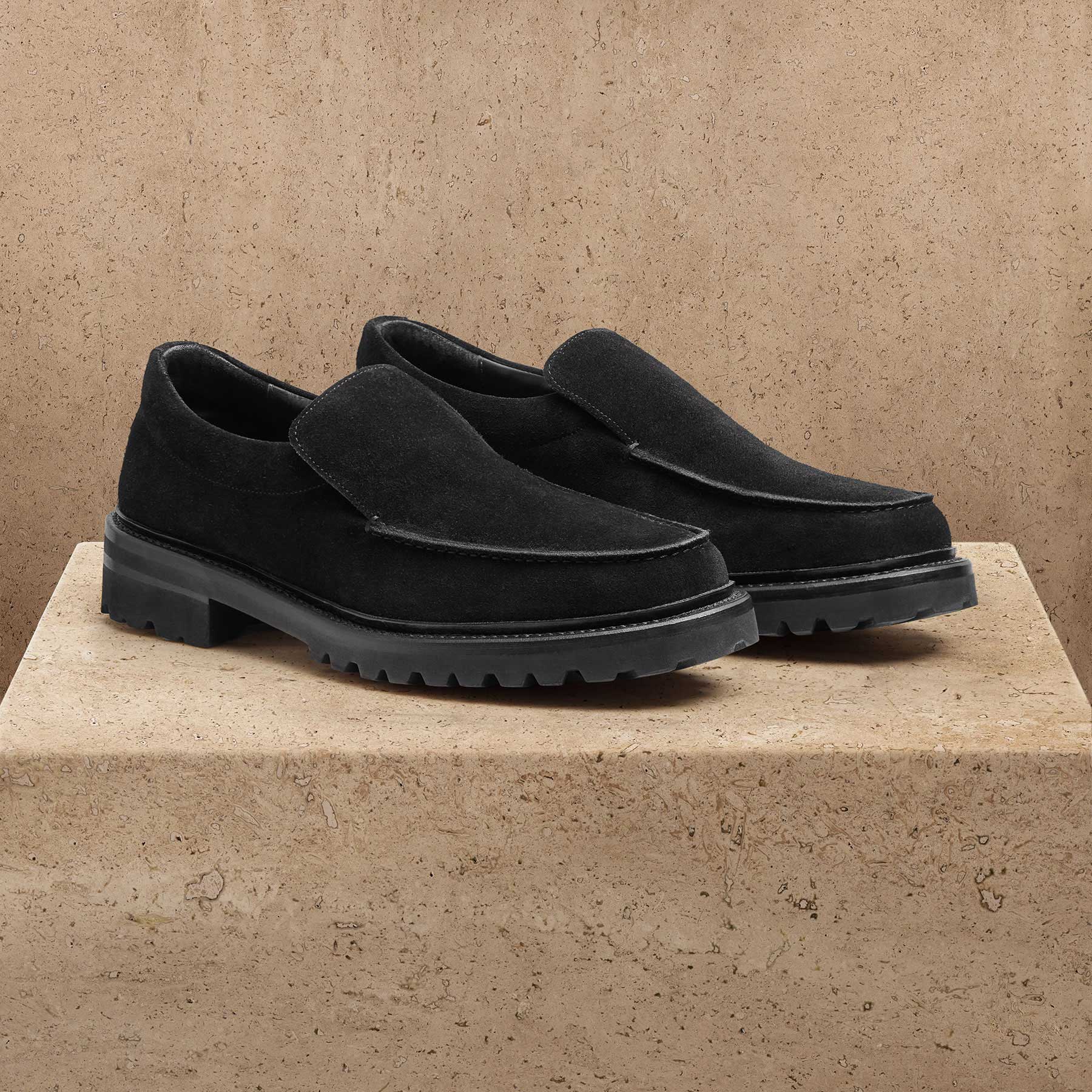 Mocassin homme en daim - Noir