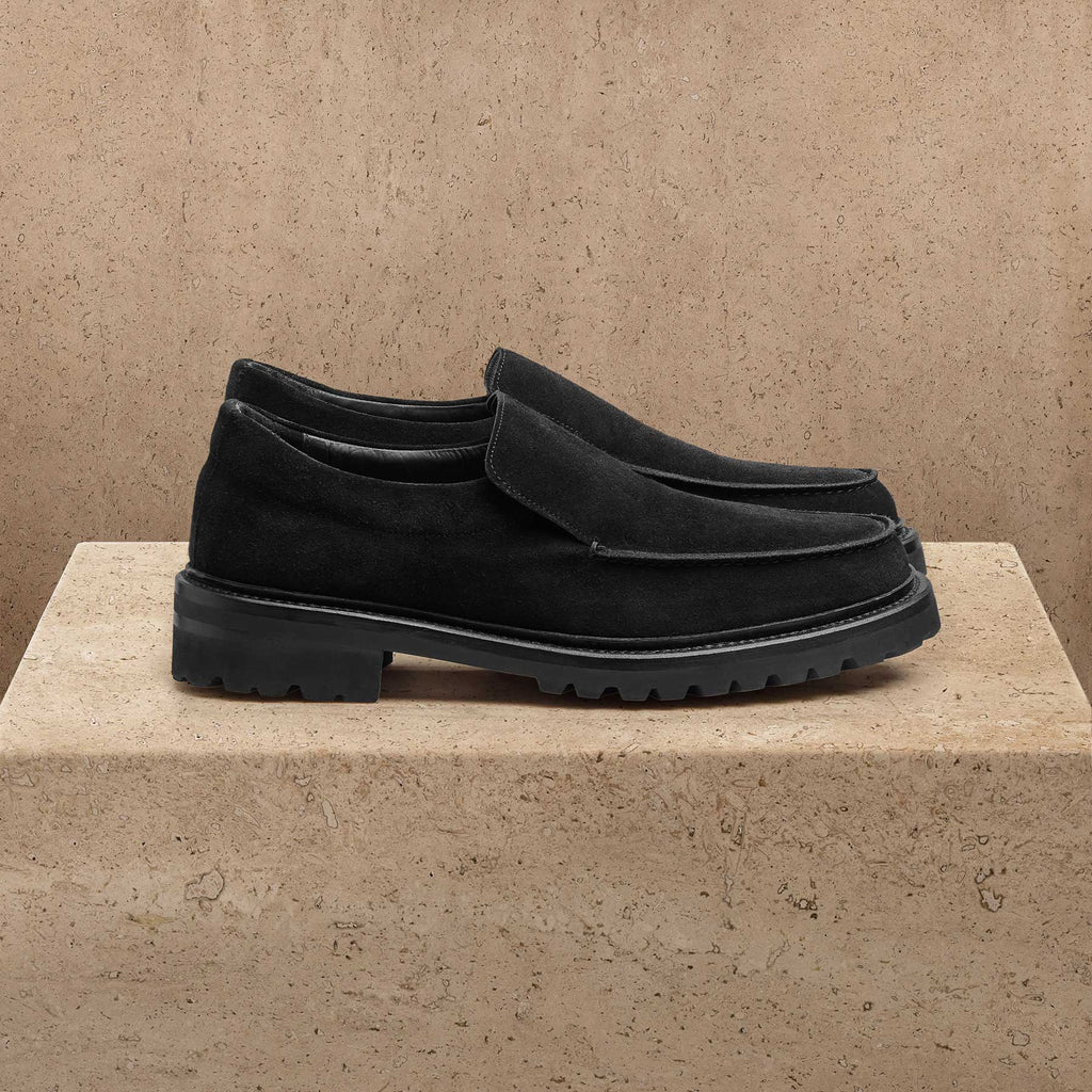 Mocassin homme en daim - Noir