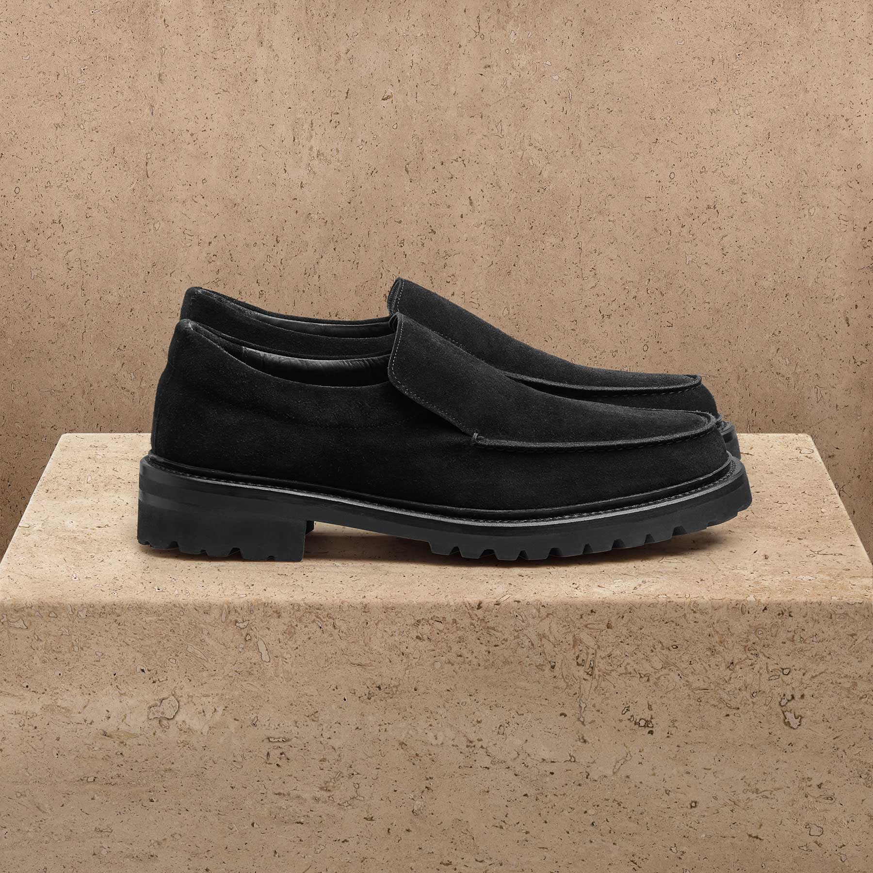 Mocassin homme en daim - Noir