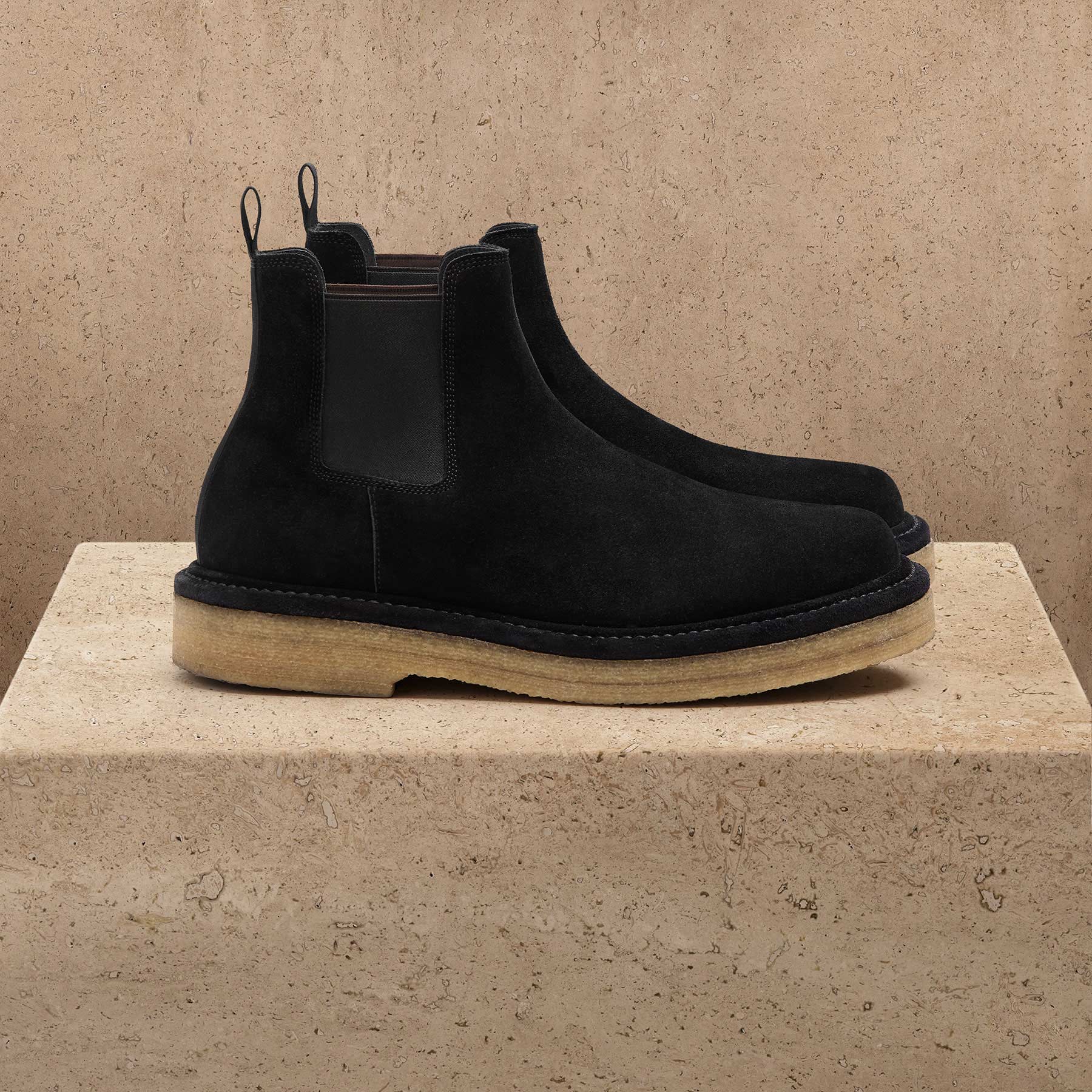 Bottine Chelsea en daim pour homme - Noir