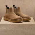 Boots Chelsea en daim pour homme - Ficelle