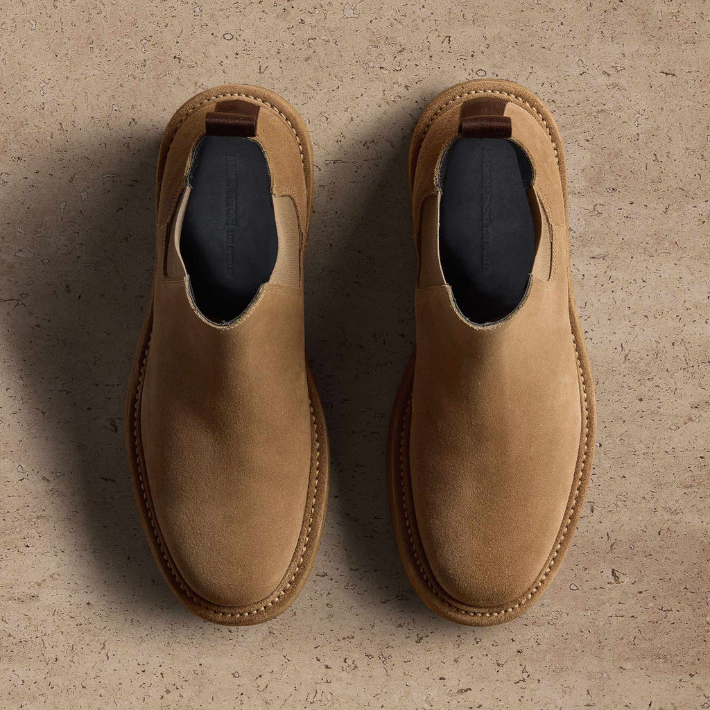 Boots Chelsea en daim pour homme - Ficelle