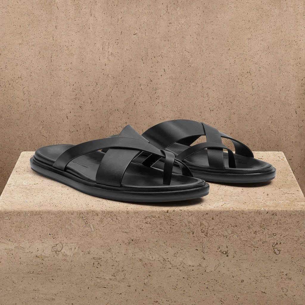 Sandale homme en cuir de veau - Noir