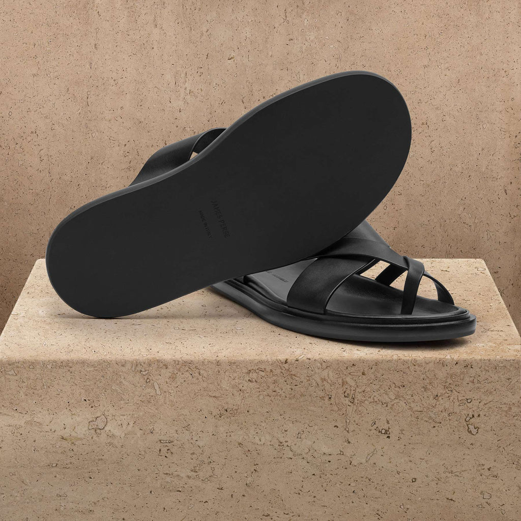Sandale homme en cuir de veau - Noir
