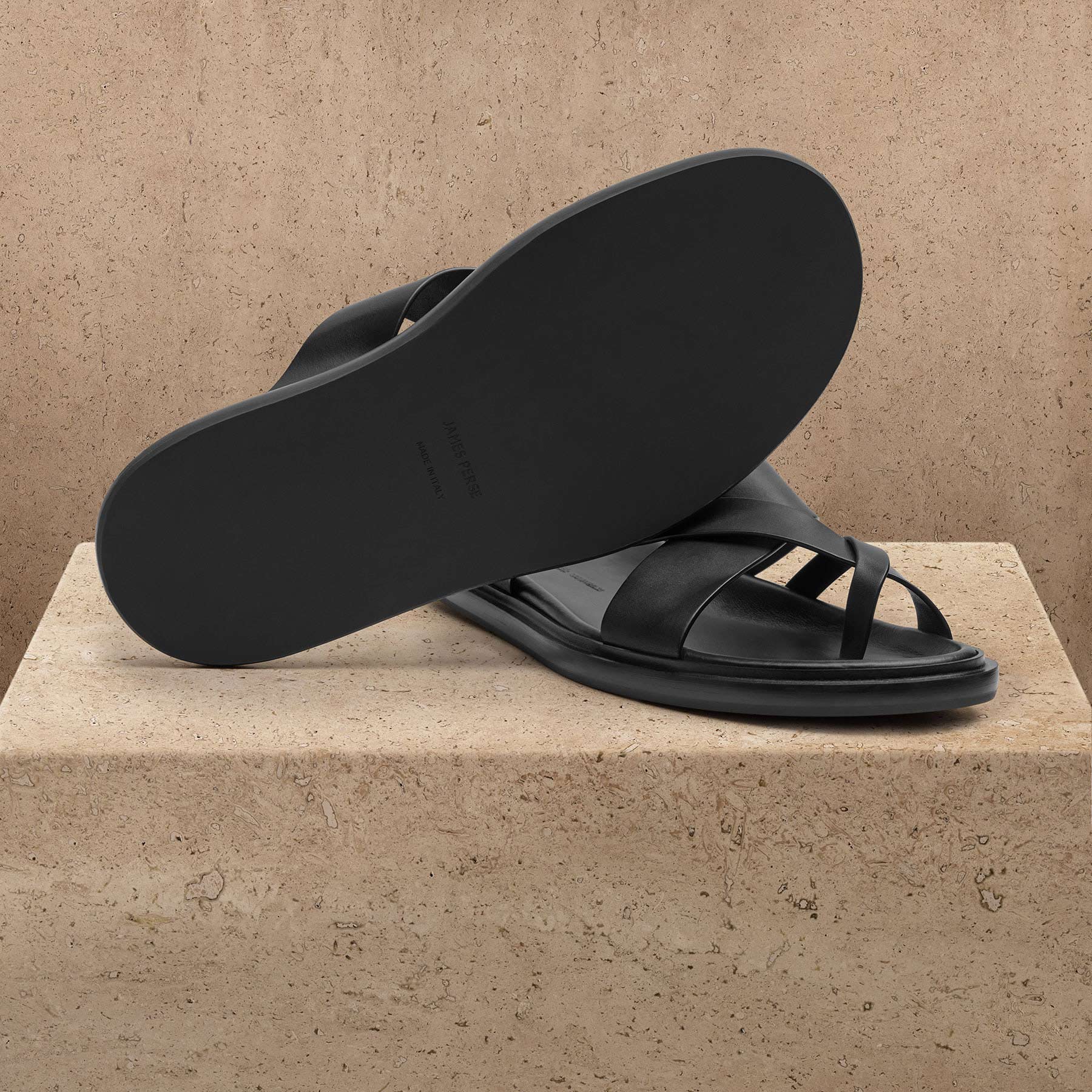 Sandale homme en cuir de veau - Noir