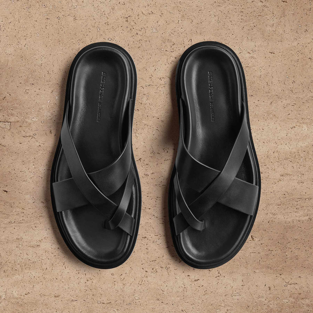 Sandale homme en cuir de veau - Noir