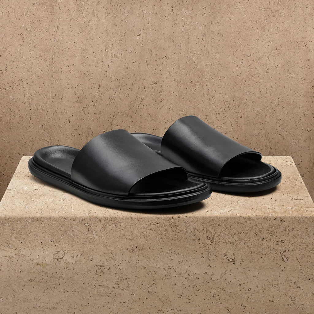 Mules en cuir pour homme - Noir