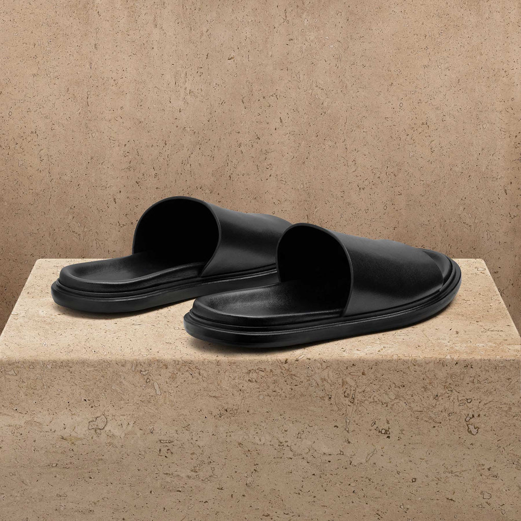 Mules en cuir pour homme - Noir