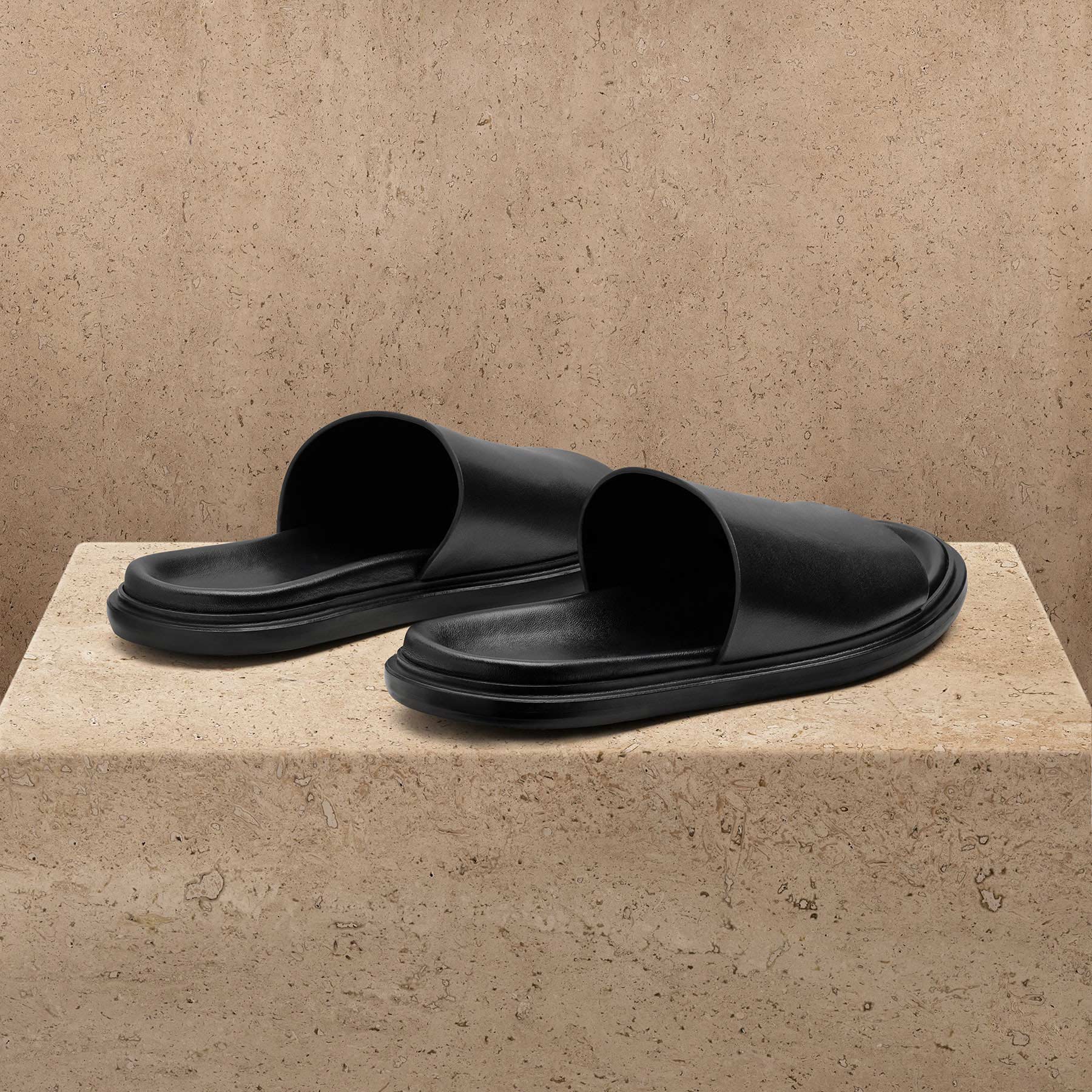 Mules en cuir pour homme - Noir