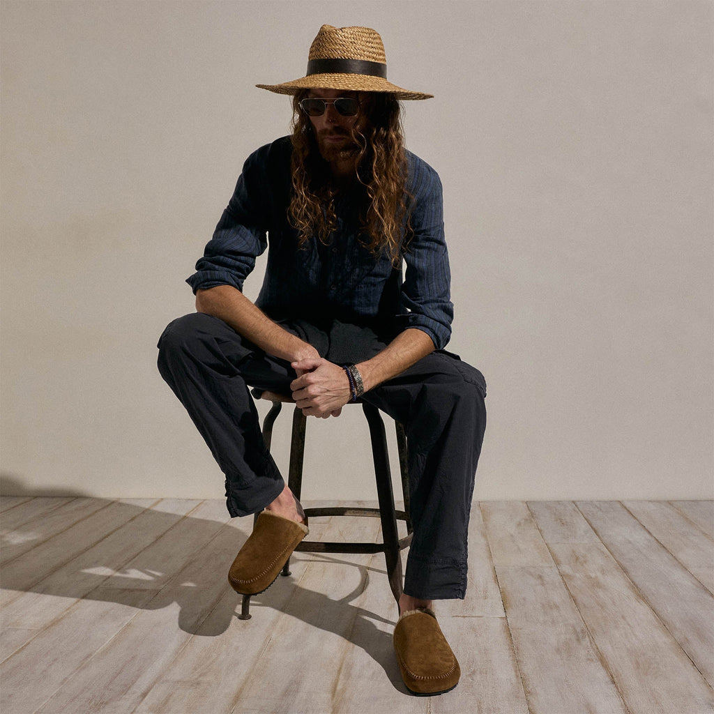 Sabot en suède pour homme - Tabac
