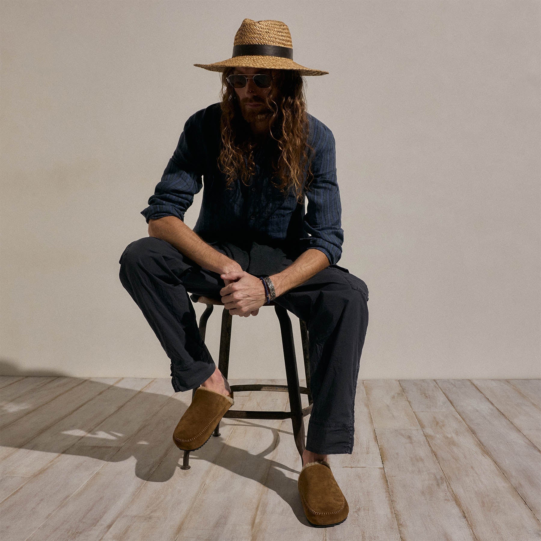 Sabot en suède pour homme - Tabac